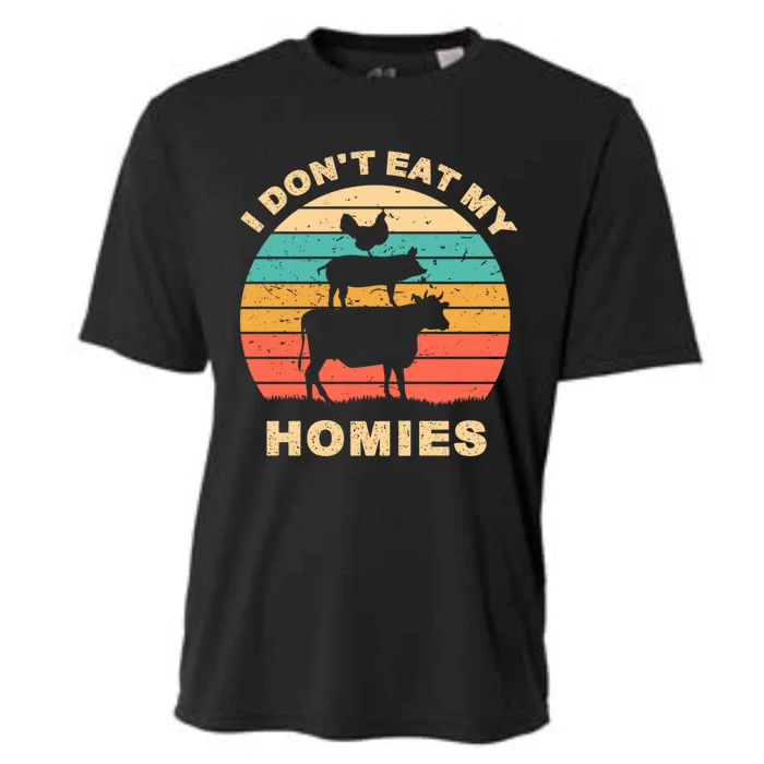 Funny Vegan I Don't Eat My Homies Vegetarian Vegan Vintage Funny Gift Cooling Performance Crew T-Shirt