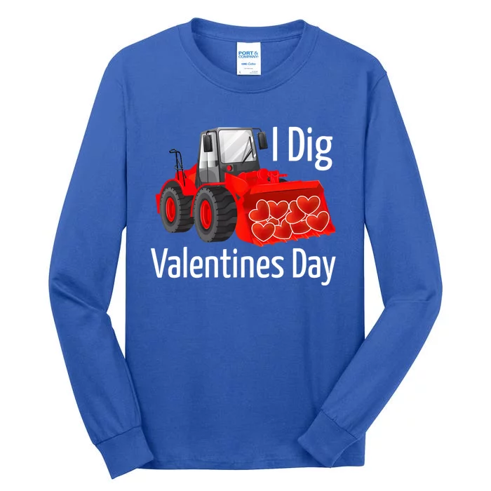 Funny Valentines Imeaningful Giftdig You Outfit Tractor Heart Gift Tall Long Sleeve T-Shirt