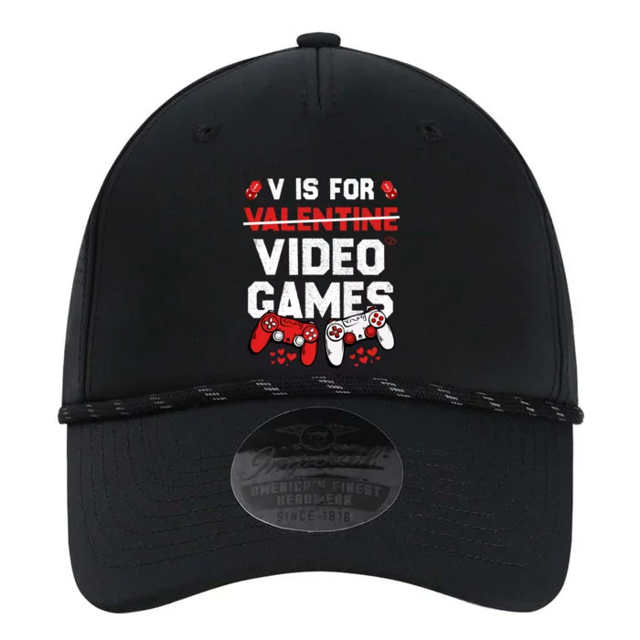 Funny V Is For Video Games Valentine's Day For Gamers Squad Gift Performance The Dyno Cap