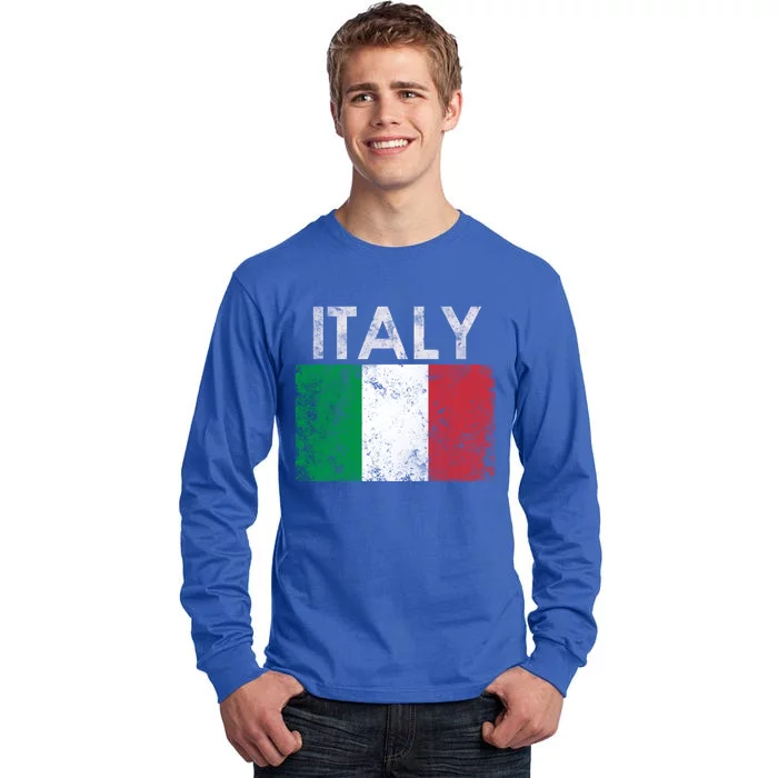 Funny Vintage Italian Italy Flag Pride Gift Tall Long Sleeve T-Shirt