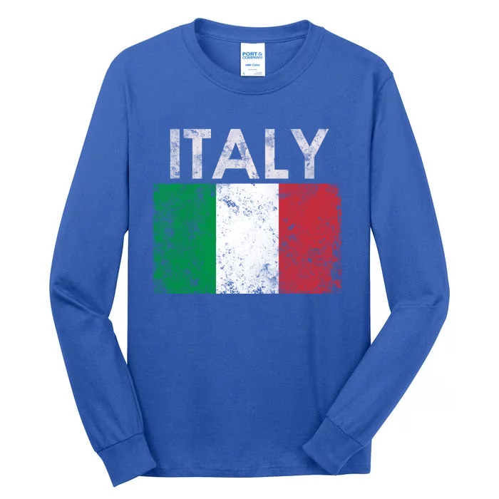 Funny Vintage Italian Italy Flag Pride Gift Tall Long Sleeve T-Shirt