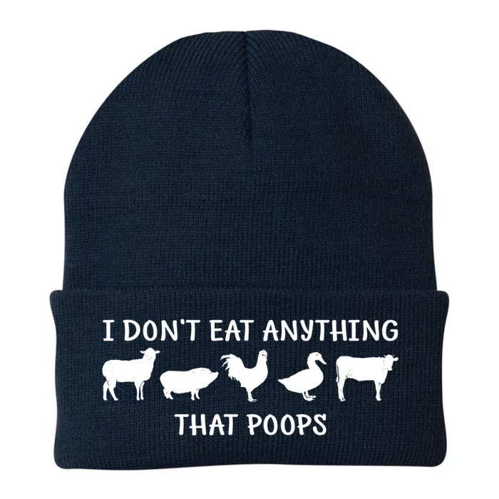 Funny Vegan I Dont Eat Anything That Poops Gift Knit Cap Winter Beanie