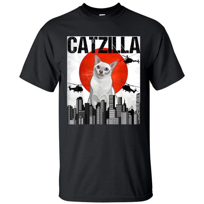 Funny Vintage Japanese Catzilla Onkinese Cat Tall T-Shirt