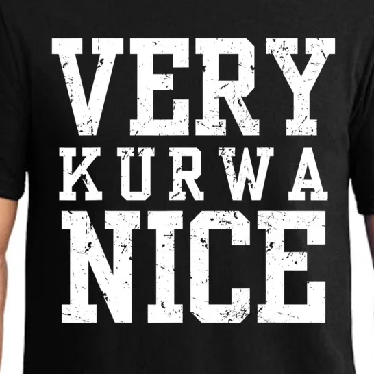 Funny Very Kurwa Nice Poland Polska Very Nice Fathers Day Pajama Set