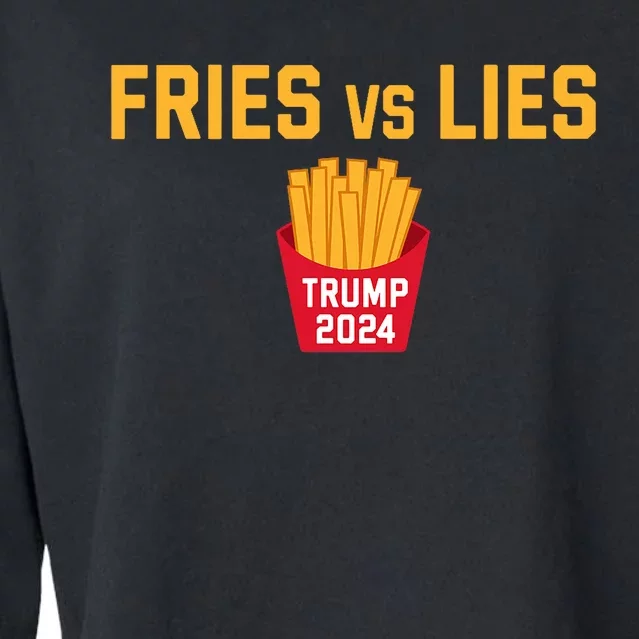 Fries Vs Lies Trump 2024 Trump 2024 Fries Vs Lies Cropped Pullover Crew