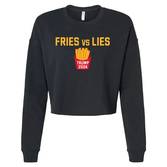 Fries Vs Lies Trump 2024 Trump 2024 Fries Vs Lies Cropped Pullover Crew