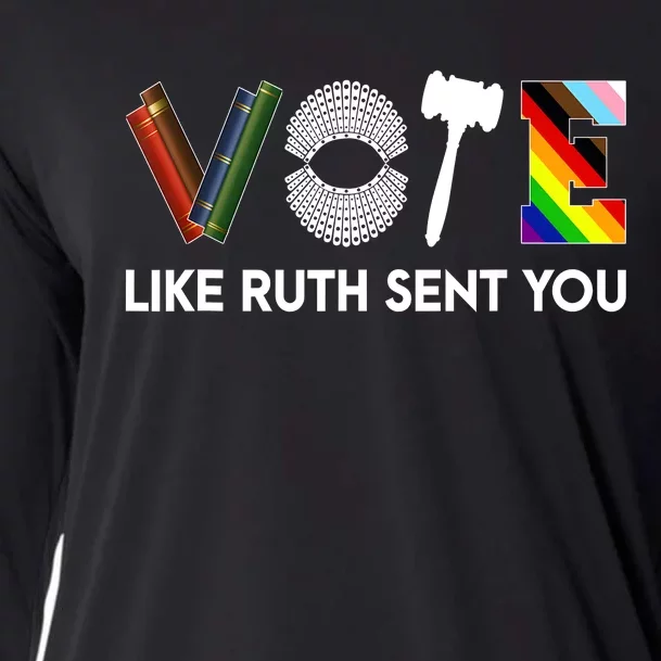 Funny Vote Like Ruth Sent You Gavel Feminists Lgbt Pride Cooling Performance Long Sleeve Crew