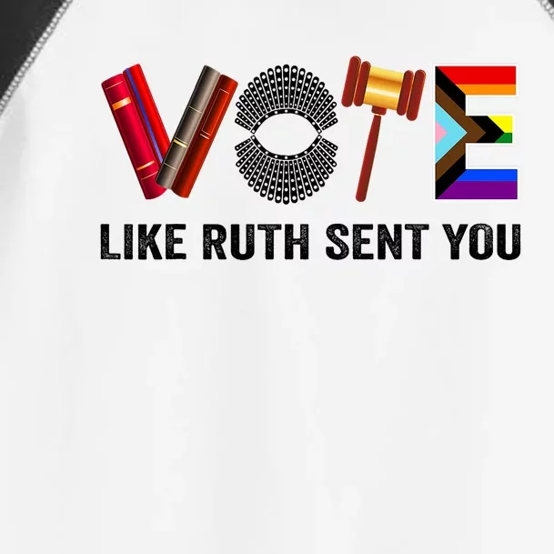 Funny Vote Like Ruth Sent You Gavel Feminists Lgbt Pride Design Gift Toddler Fine Jersey T-Shirt