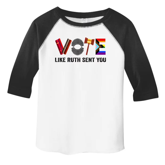 Funny Vote Like Ruth Sent You Gavel Feminists Lgbt Pride Design Gift Toddler Fine Jersey T-Shirt