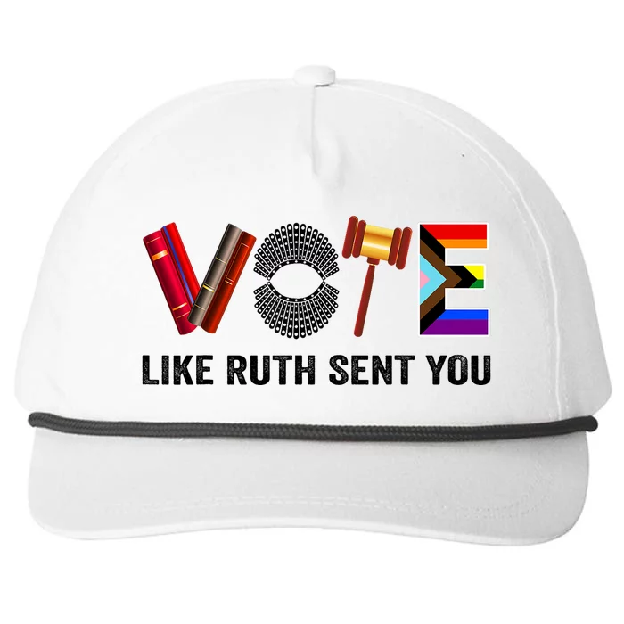 Funny Vote Like Ruth Sent You Gavel Feminists Lgbt Pride Design Gift Snapback Five-Panel Rope Hat