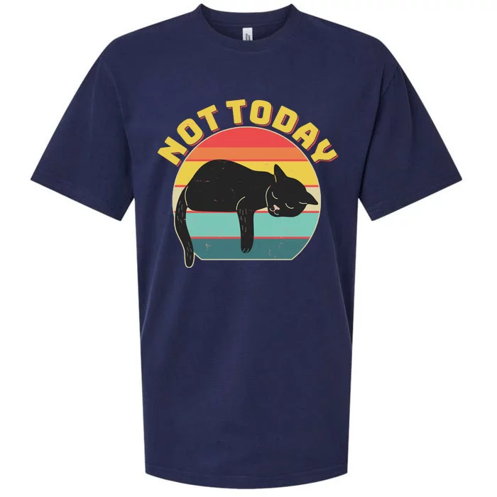 Funny Vintage Lazy Sleepy Not Today Cat Sueded Cloud Jersey T-Shirt