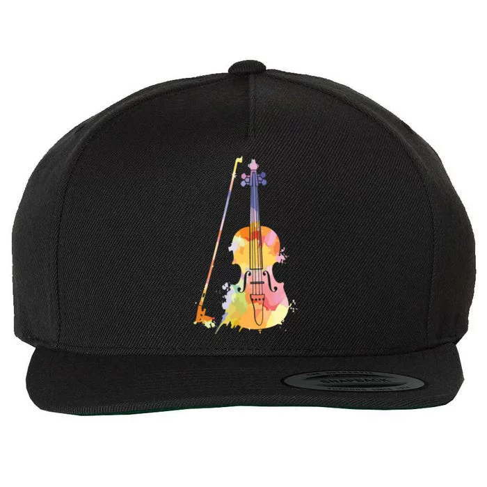 Funny Violin Lover Art For Men Women Violin Player Violinist Wool Snapback Cap