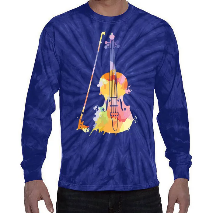 Funny Violin Lover Art For Men Women Violin Player Violinist Tie-Dye Long Sleeve Shirt