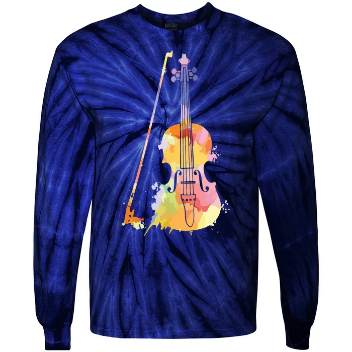 Funny Violin Lover Art For Men Women Violin Player Violinist Tie-Dye Long Sleeve Shirt