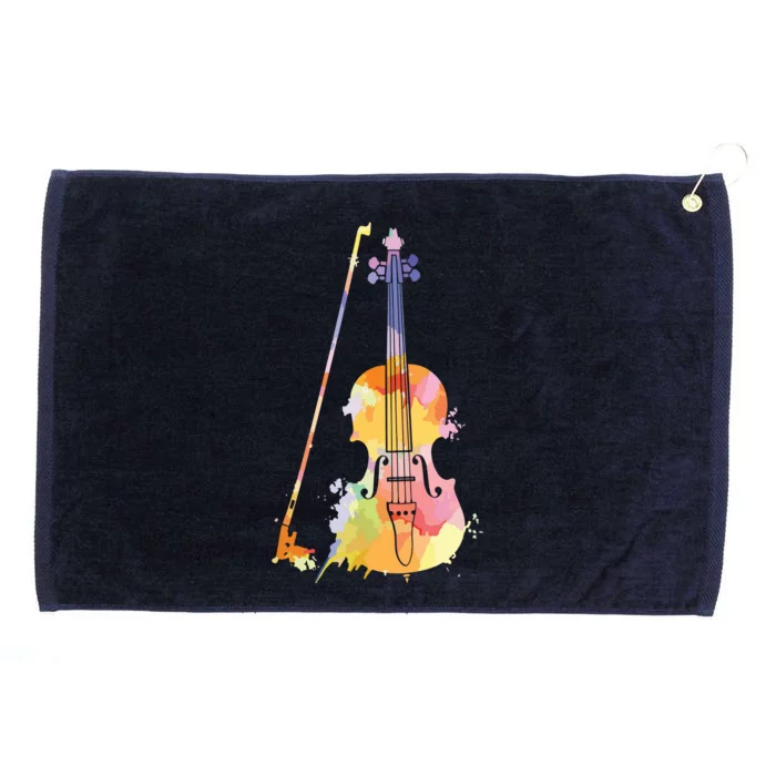 Funny Violin Lover Art For Men Women Violin Player Violinist Grommeted Golf Towel