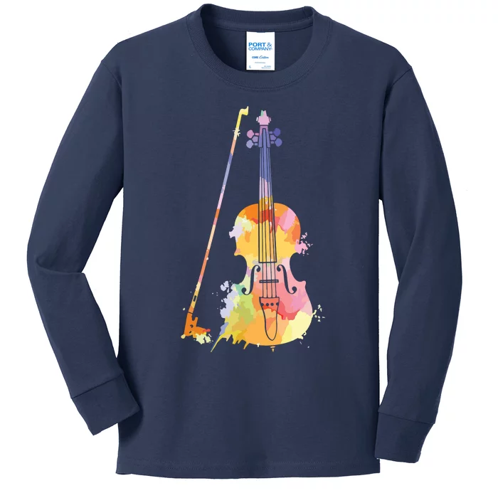 Funny Violin Lover Art For Men Women Violin Player Violinist Kids Long Sleeve Shirt