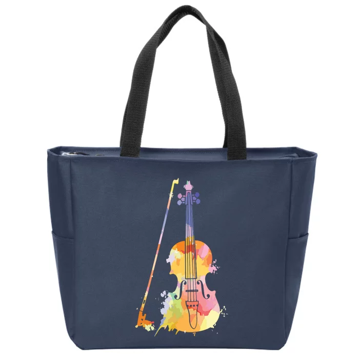 Funny Violin Lover Art For Men Women Violin Player Violinist Zip Tote Bag