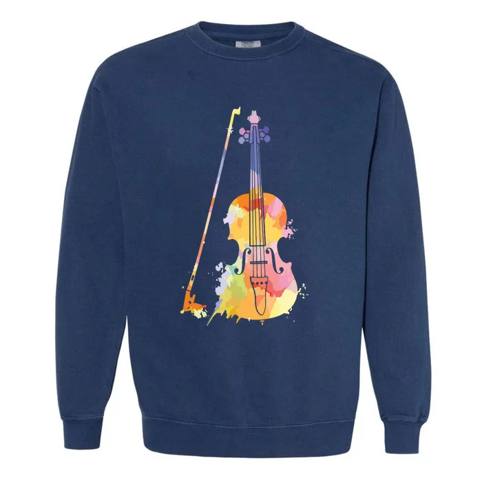 Funny Violin Lover Art For Men Women Violin Player Violinist Garment-Dyed Sweatshirt