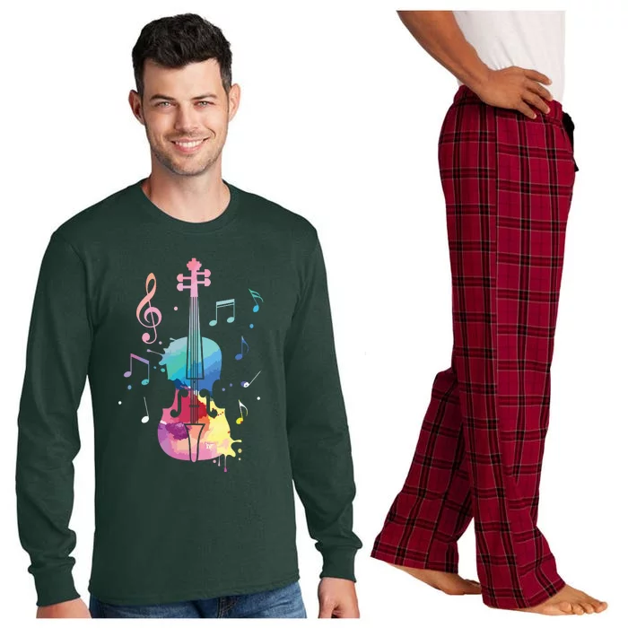 Funny Violin Lover Art For Men Women Violin Player Violinist Long Sleeve Pajama Set