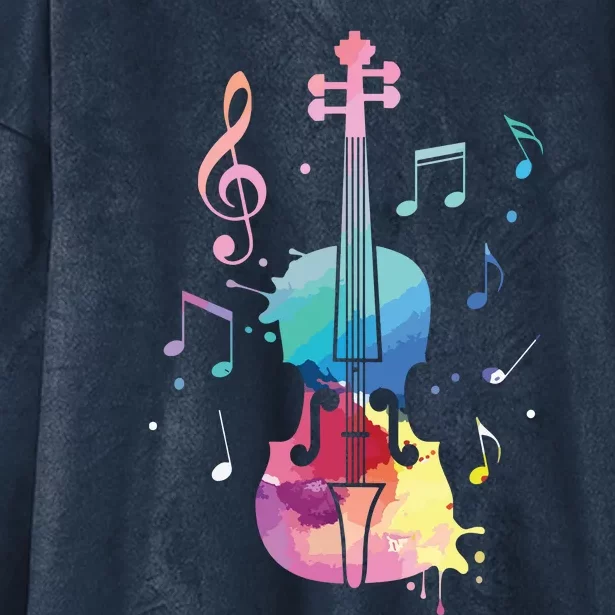 Funny Violin Lover Art For Men Women Violin Player Violinist Hooded Wearable Blanket