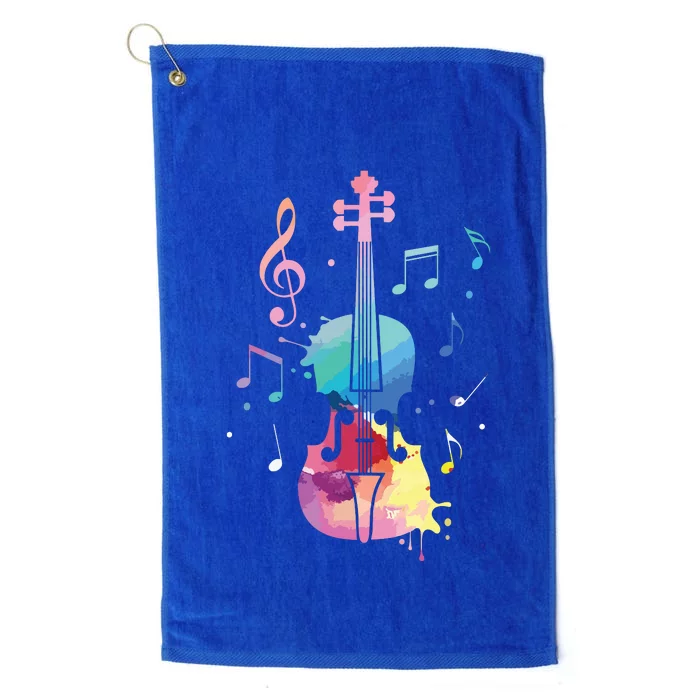 Funny Violin Lover Art For Men Women Violin Player Violinist Platinum Collection Golf Towel