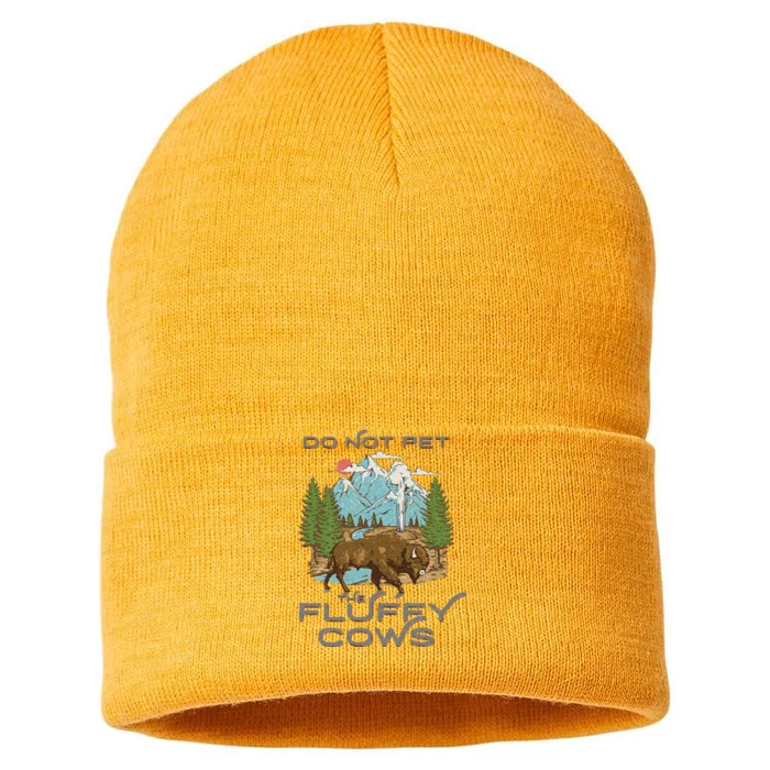 Funny Vintage Look Yellowstone National Park Bison Lover Sustainable Knit Beanie