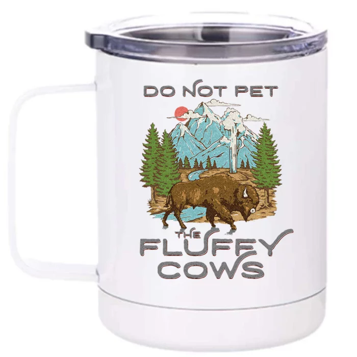 Funny Vintage Look Yellowstone National Park Bison Lover Front & Back 12oz Stainless Steel Tumbler Cup