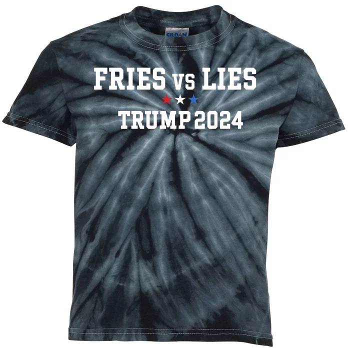 Fries Vs Lies Trump 2024 French Fries Trump Vance 2024 Kids Tie-Dye T-Shirt