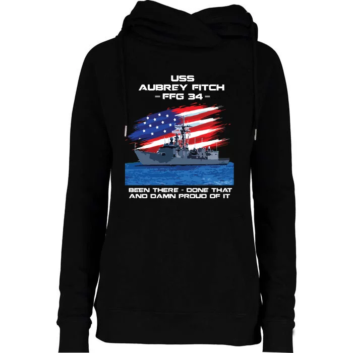 Flag Veteran Long Sleeve Womens Funnel Neck Pullover Hood