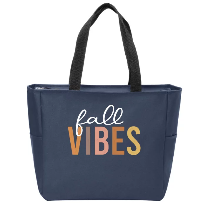 Fall Vibes Love Autumn Season Zip Tote Bag