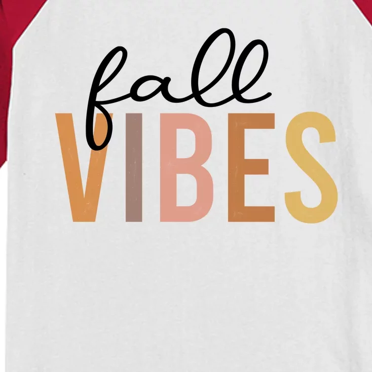 Fall Vibes Love Autumn Season Kids Colorblock Raglan Jersey