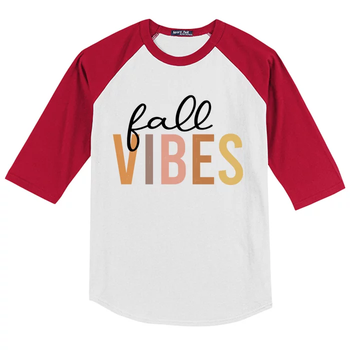 Fall Vibes Love Autumn Season Kids Colorblock Raglan Jersey