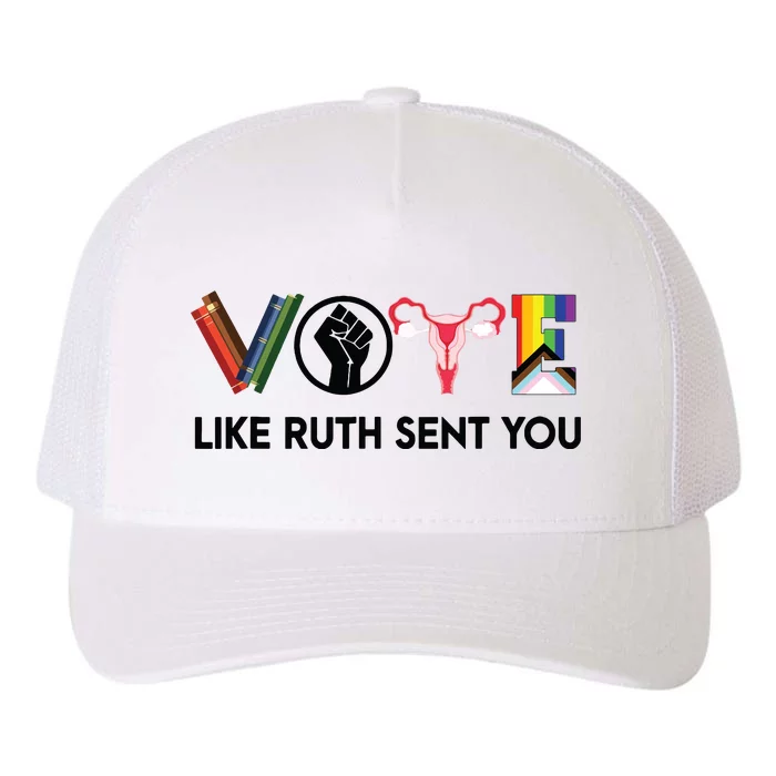 Funny Vote Like Ruth Sent You Gavel Feminists Lgbt Pride Yupoong Adult 5-Panel Trucker Hat