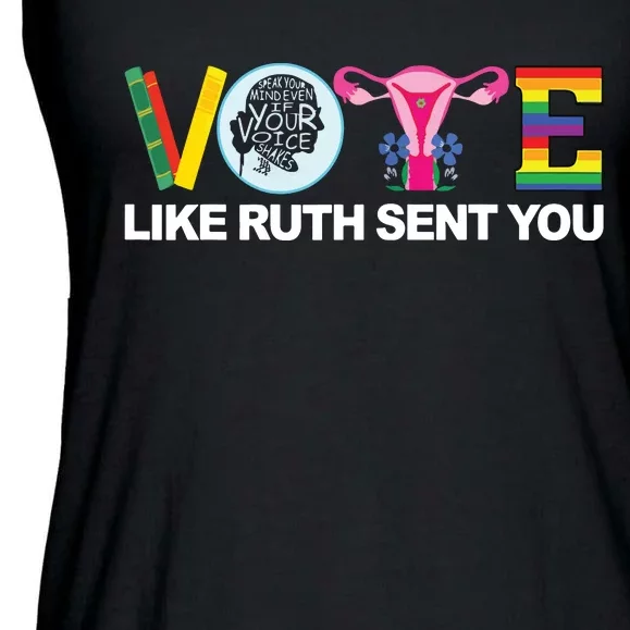 Funny Vote Like Ruth Sent You Uterus Feminists Lgbt Ladies Essential Flowy Tank