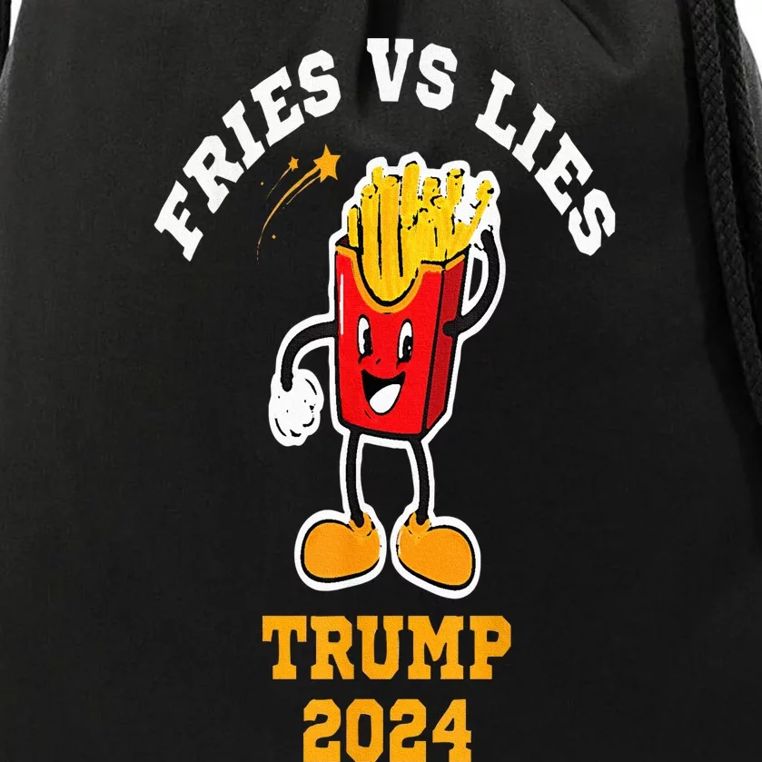 Fries Vs Lies Trump 2024 French Fries Lovers Drawstring Bag