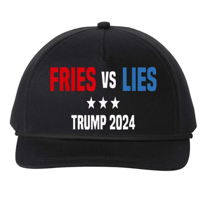 Fries Vs Lies Pro Trump Vance 2024 Snapback Five-Panel Rope Hat