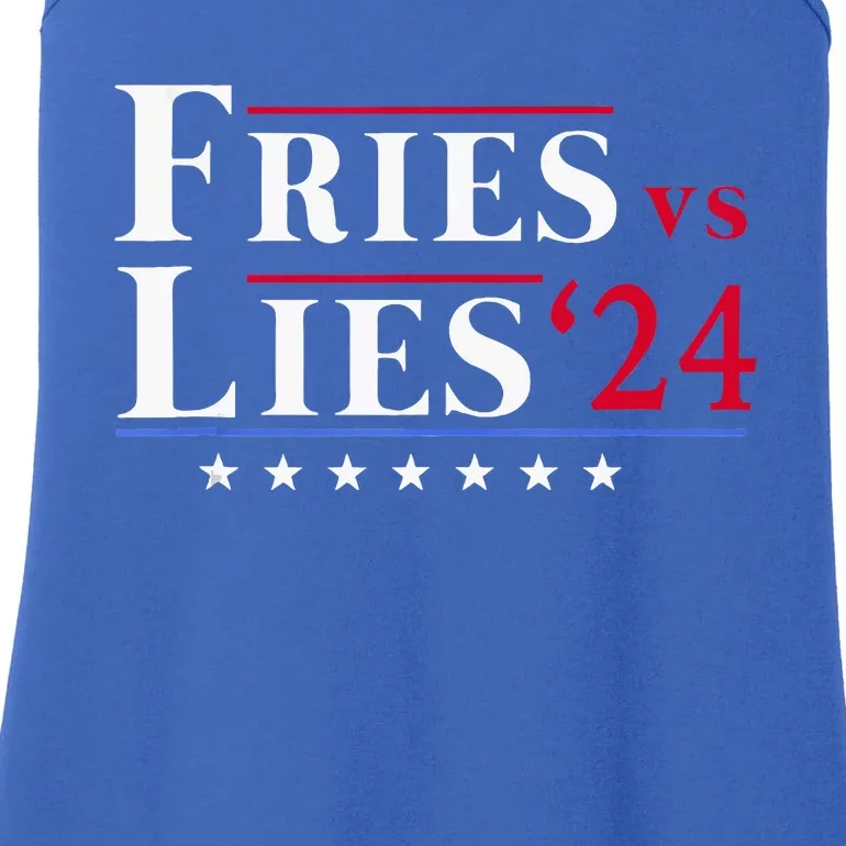 Fries Vs Lies Trump 2024 French Fries Ladies Essential Tank