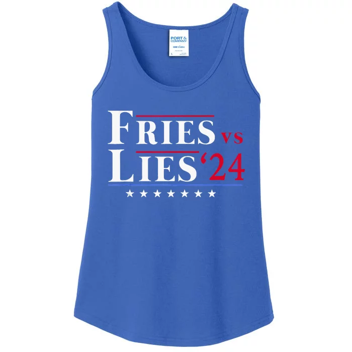 Fries Vs Lies Trump 2024 French Fries Ladies Essential Tank