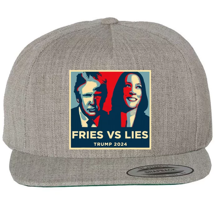 Fries Vs Lies Trump 2024 French Fries Trump Vance Wool Snapback Cap