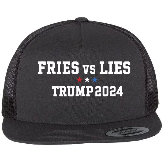 Fries Vs Lies Trump 2024 French Fries Trump Vance 2024 Flat Bill Trucker Hat