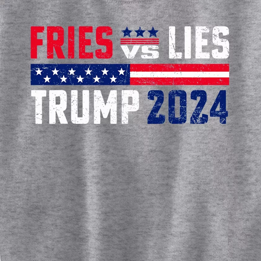 Fries Vs Lies Trump 2024 French Fries Kids Sweatshirt