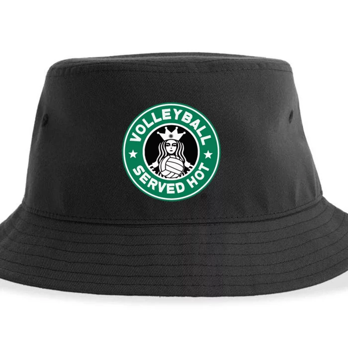 Funny Volleyball Logo Design Great Sustainable Bucket Hat