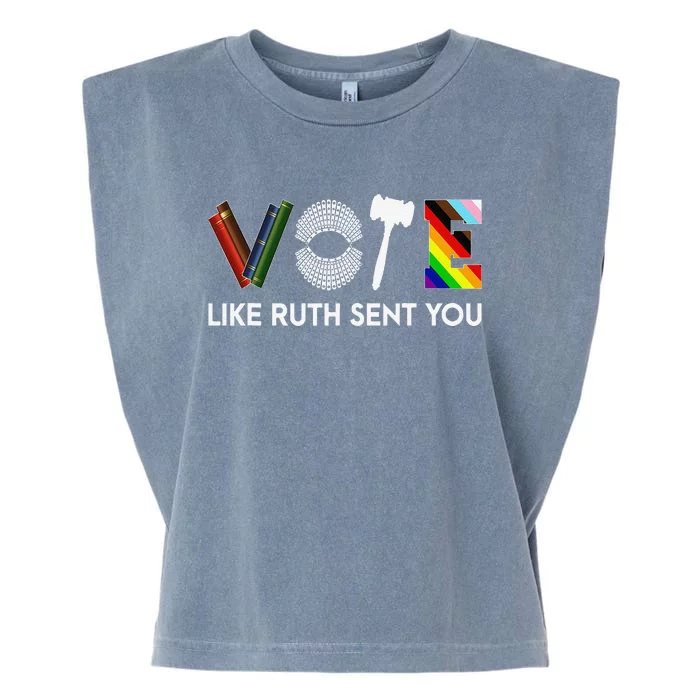 Funny Vote Like Ruth Sent You Gavel Feminists Lgbt Pride Garment-Dyed Women's Muscle Tee