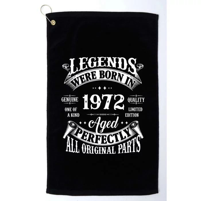 Funny Vintage Legends Born In 1972 50 Years Old Platinum Collection Golf Towel