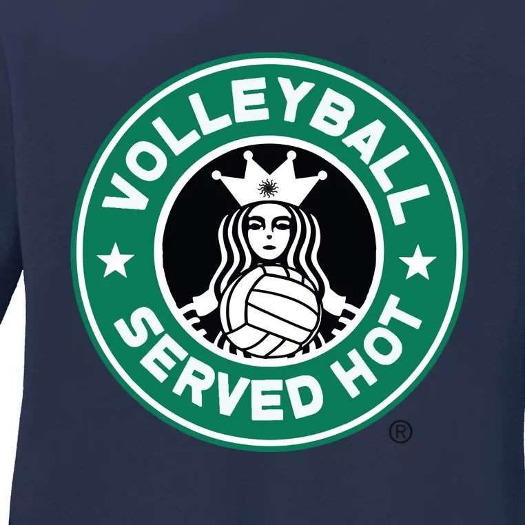 Funny Volleyball Logo Design Great For Ladies Long Sleeve Shirt