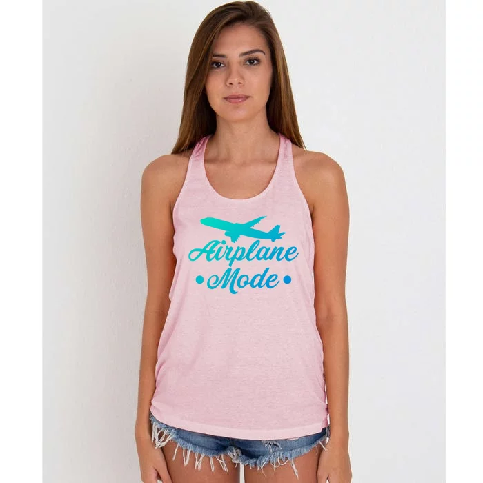 Funny Vacation Lovers Airplane Mode Going On Vacation Cute Gift Women's Knotted Racerback Tank