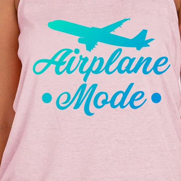 Funny Vacation Lovers Airplane Mode Going On Vacation Cute Gift Women's Knotted Racerback Tank