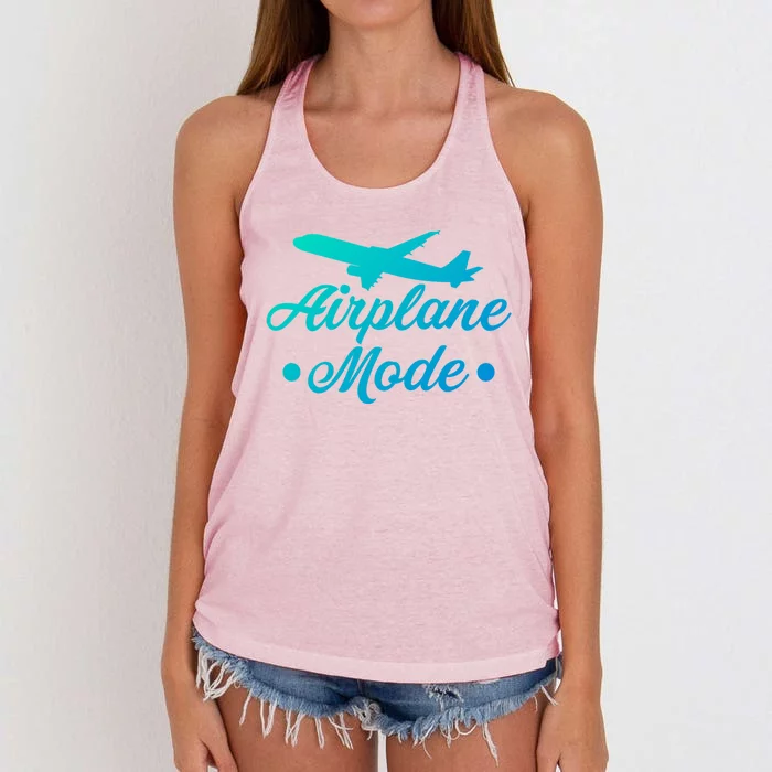 Funny Vacation Lovers Airplane Mode Going On Vacation Cute Gift Women's Knotted Racerback Tank