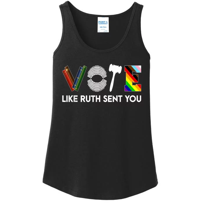 Funny Vote Like Ruth Sent You Gavel Feminists Lgbt Pride Ladies Essential Tank