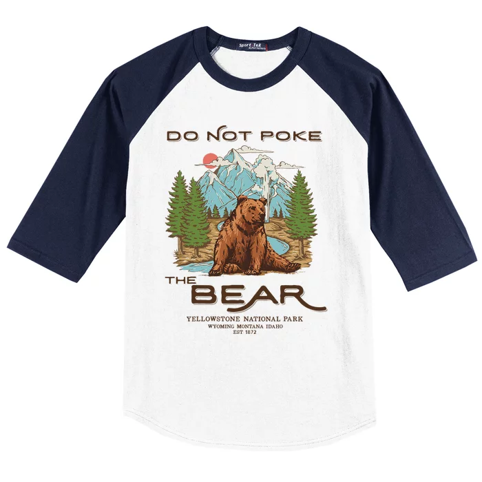 Funny Vintage Look Yellowstone National Park Grizzly Lover Baseball Sleeve Shirt